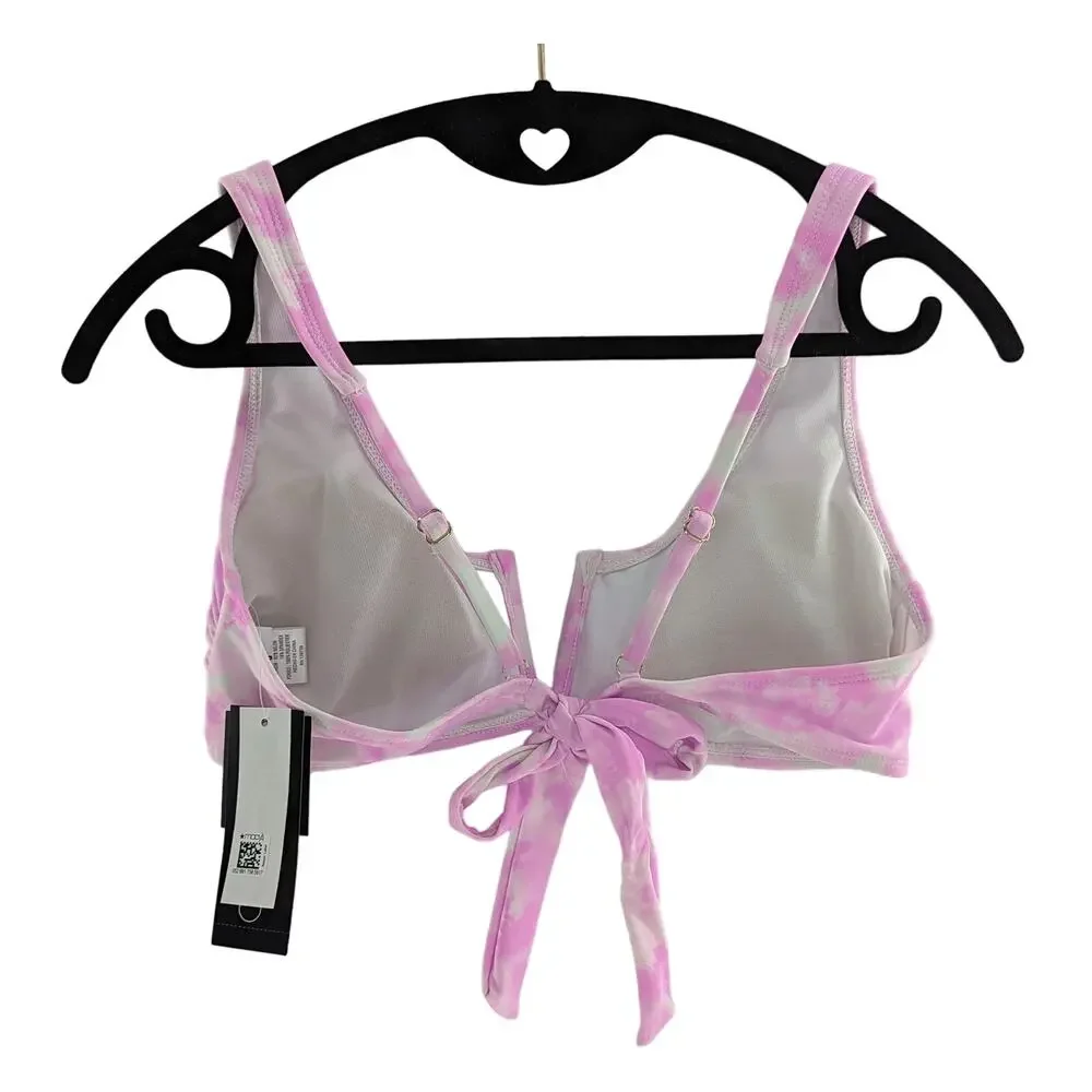 California Waves Pink Tie Dye Bikini Top Junior's Size Large - Picture 4 of 10